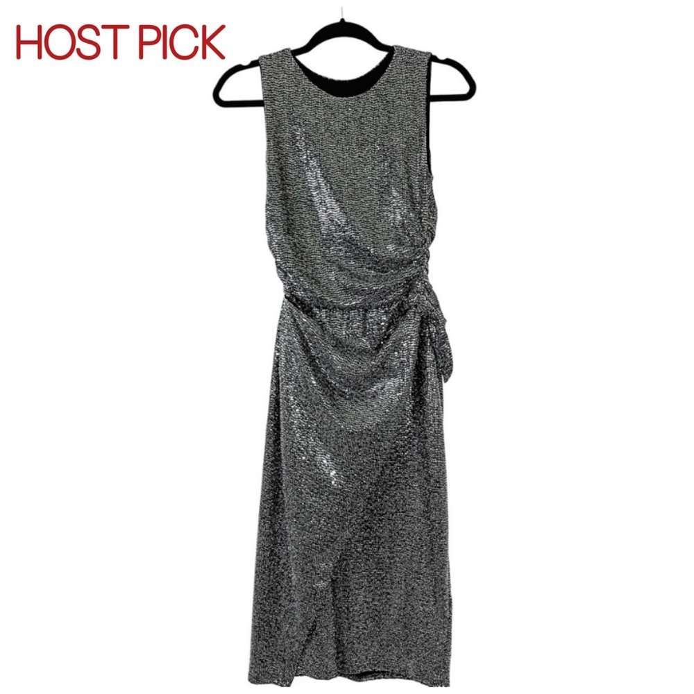 HP🌟NWT ALL SAINTS Allegra Shimmer Wrap Front Sheath